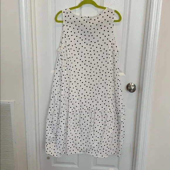 Tulip Sundress White with Black Polka Dots Large - Picture 5 of 6